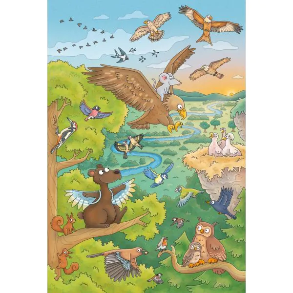 Schmidt Spiele Mauseschlau & Bärenstark: Reise in die Natur, 3x48 Teile Kinderpuzzle mit Add-on (Wissensbüchlein) Saisonale Angebote