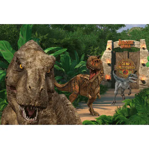 Schmidt Spiele Jurassic World: Camp Cretaceous - Abenteuer auf Isla Nublar, 3x48 Teile Kinderpuzzle Kauf eins, bekomm eins gratis