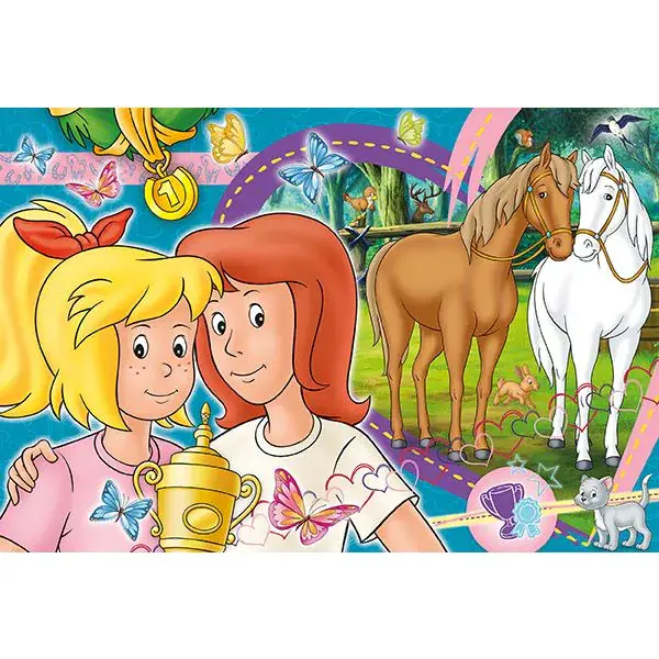 Schmidt Spiele Bibi & Tina: Pferdeglück, 100 Teile Kinderpuzzle mit Add-on (inkl. Slap Snap Band bunt) Kostenloser Versand international