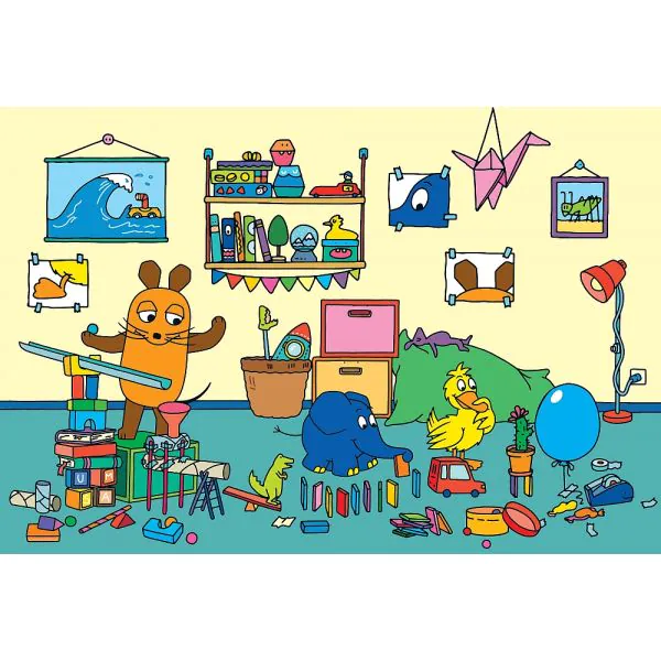 Schmidt Spiele Die Maus: Ein Tag mit der Maus, 3x48 Teile Kinderpuzzle Fabrikladen