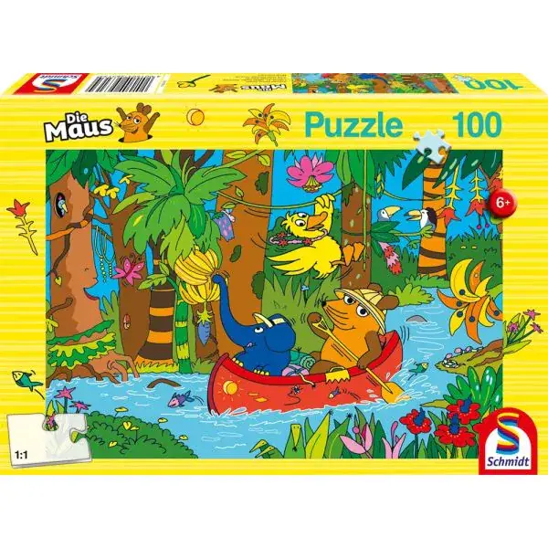 Schmidt Spiele Die Maus: Im Dschungel, 100 Teile Kinderpuzzle