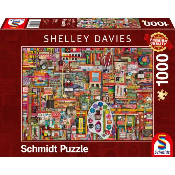 Schmidt Spiele Shelley Davies: Vintage Künstlermaterialien, 1.000 Teile Puzzle