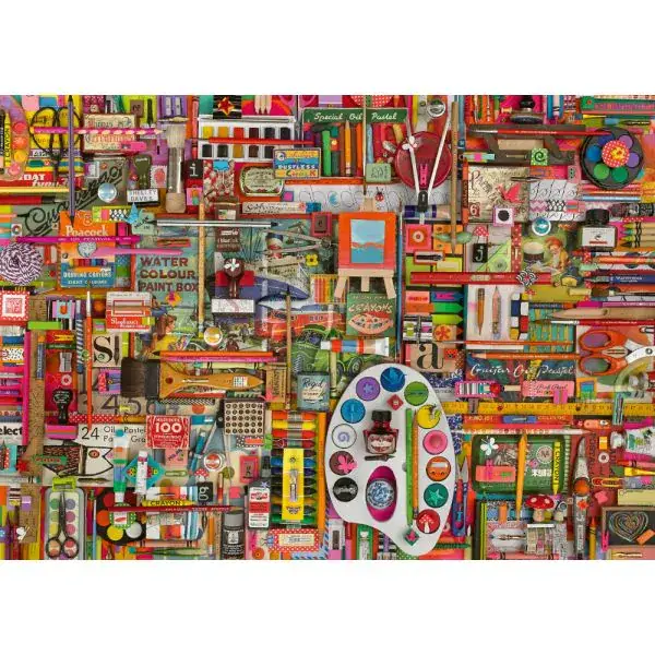 Schmidt Spiele Shelley Davies: Vintage Künstlermaterialien, 1.000 Teile Puzzle im Angebot