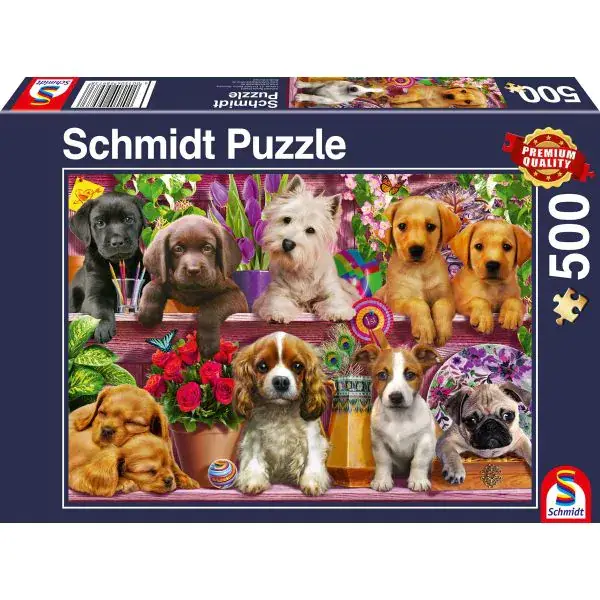 Schmidt Spiele Hunde im Regal, 500 Teile Puzzle