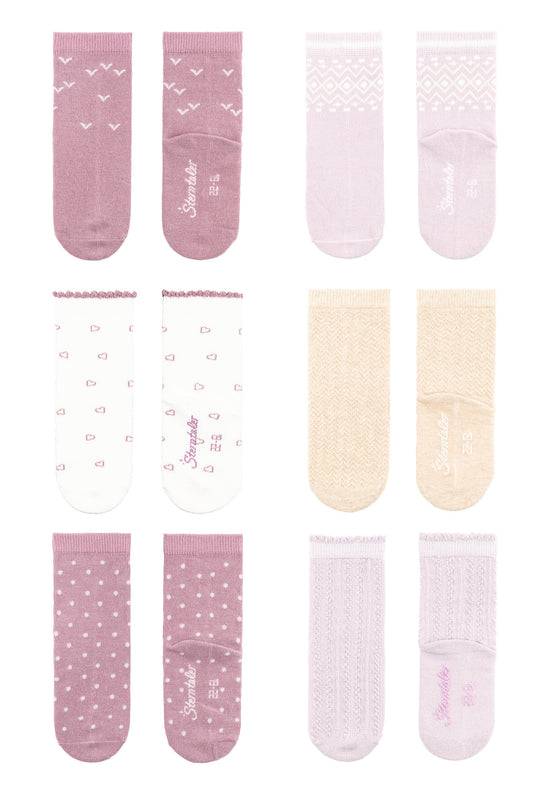 Sterntaler Socken 6er Pack Herzen aus Baumwoll-Mischgewebe Neuheiten