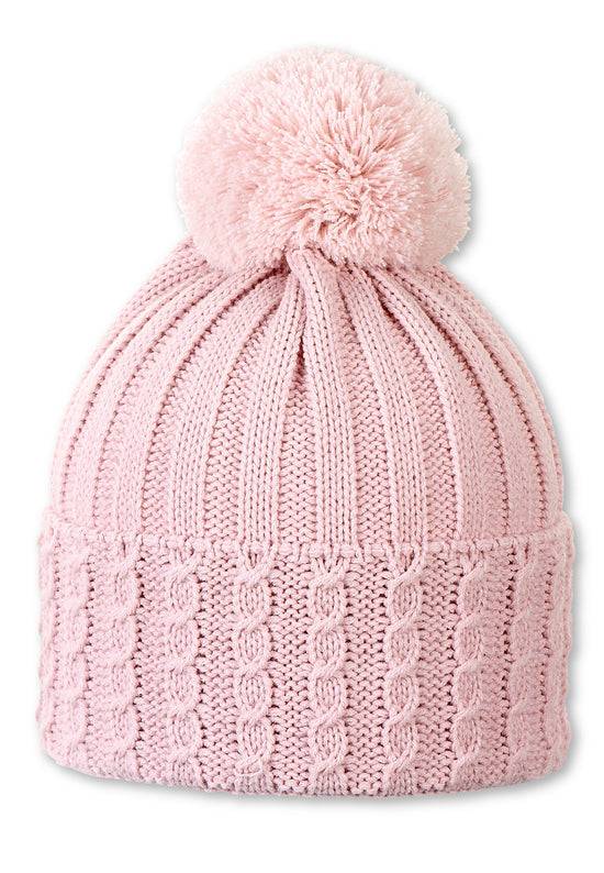 Sterntaler Bommelmütze mit Umschlag im Rippenmuster-Design