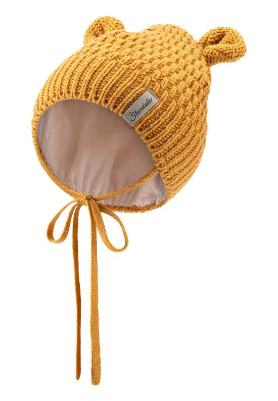Sterntaler Mütze aus Strickware mit aufgenähten Ohren