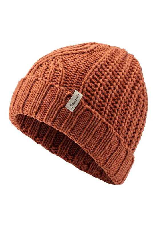 Sterntaler Mütze aus Strickware und Zopfmuster mit Umschlag