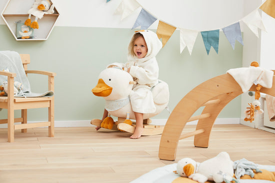 Sterntaler Kinder Bademantel Ente Edda mit Kapuze in ecru Rabatt