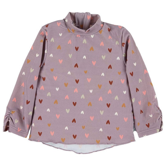Sterntaler Langarm-Schwimmshirt in lila mit Herzchen Muster