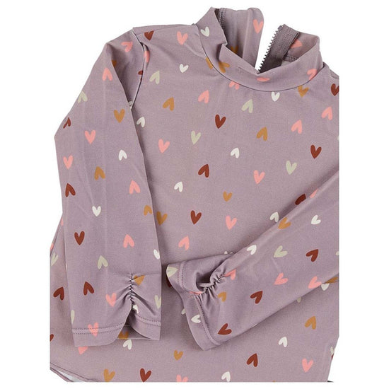Sterntaler Langarm-Schwimmshirt in lila mit Herzchen Muster Osterangebot