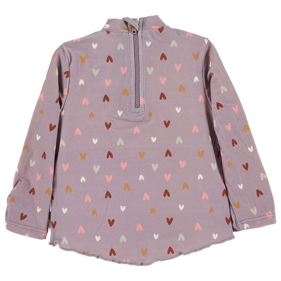 Sterntaler Langarm-Schwimmshirt in lila mit Herzchen Muster Osterangebot