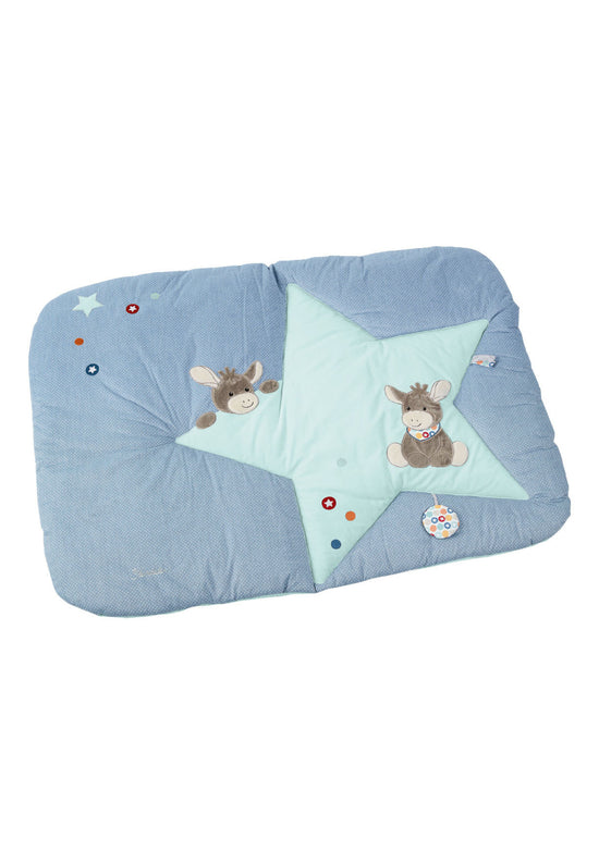 Sterntaler Krabbeldecke Emmi in Blau und Weiß, Motiv Esel