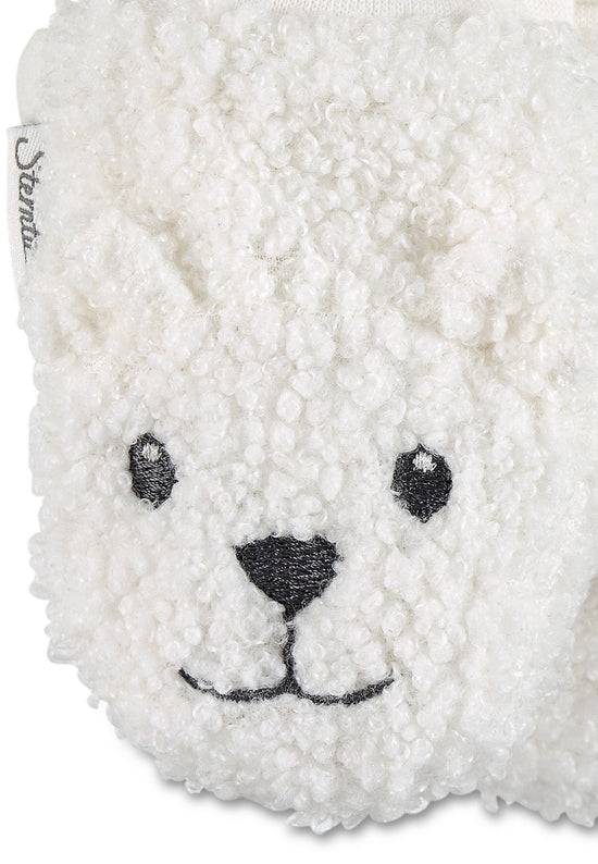 Sterntaler Fäustling aus Teddyflausch mit Tiergesicht Eisbär Online Outlet