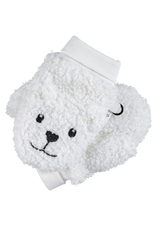 Sterntaler Fäustling aus Teddyflausch mit Tiergesicht Eisbär Online Outlet