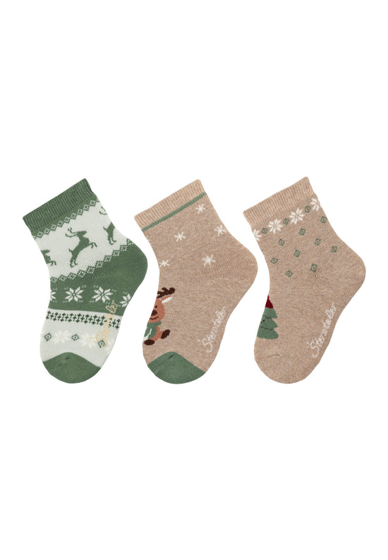 Sterntaler Socken 3er Pack Weihnachten aus Baumwoll-Mix