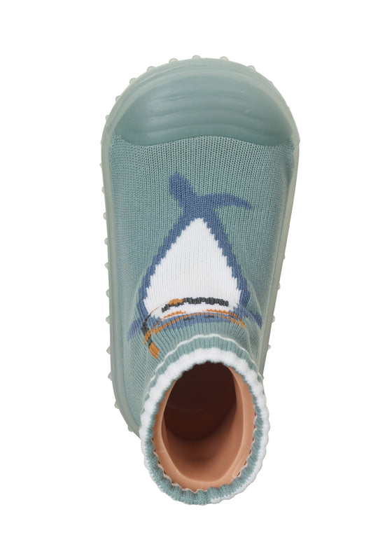 Sterntaler Adventure-Socks mit Motiv Hai in Dunkelgrün Preisnachlass