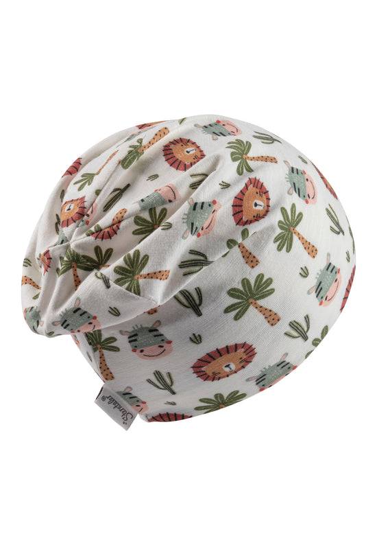 Sterntaler Beanie bedruckt mit niedlichen Safari-Tieren in ecru Top Angebot