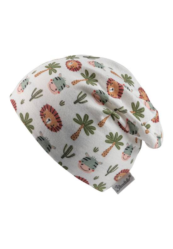 Sterntaler Beanie bedruckt mit niedlichen Safari-Tieren in ecru Top Angebot