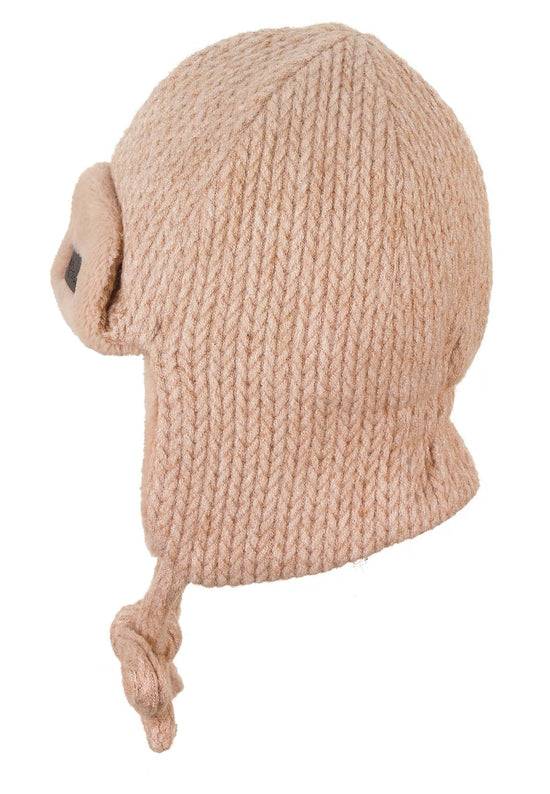 Sterntaler Fliegermütze in Strickoptik mit Bindeband Große Rabatte