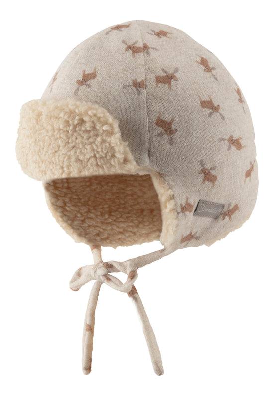Sterntaler Fliegermütze Rentiere gefüttert mit Baumwollteddy