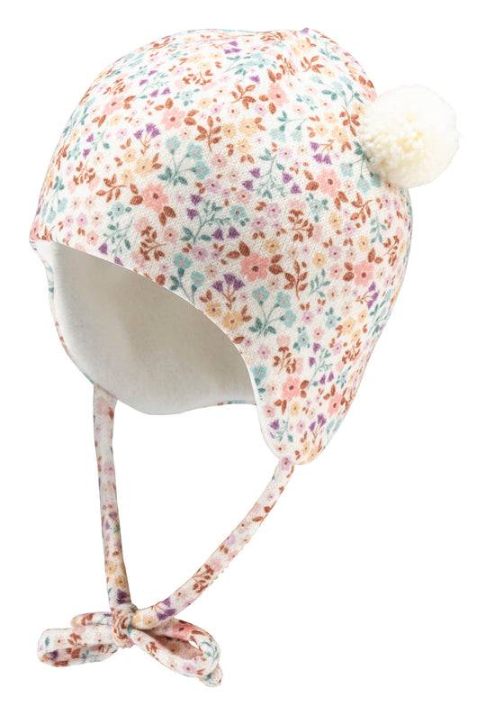 Sterntaler Inkamütze bedruckt mit Millefleur aus Strickware