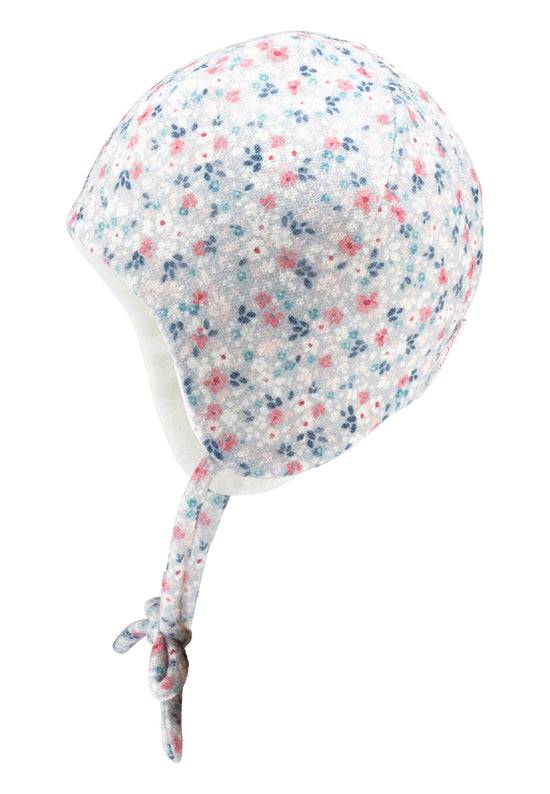 Sterntaler Inkamütze bedruckt mit Streublumen aus Strickware Letzter Tag