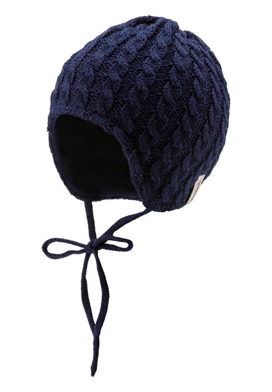 Sterntaler Mütze aus Strickware und Baumwollfleece-Futter