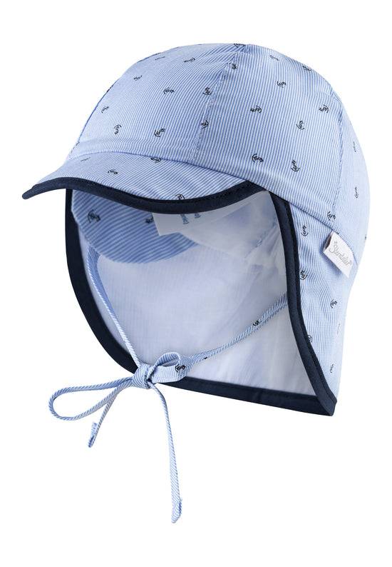 Sterntaler Schirmmütze mit Nackenschutz in Himmelblau, UV 30