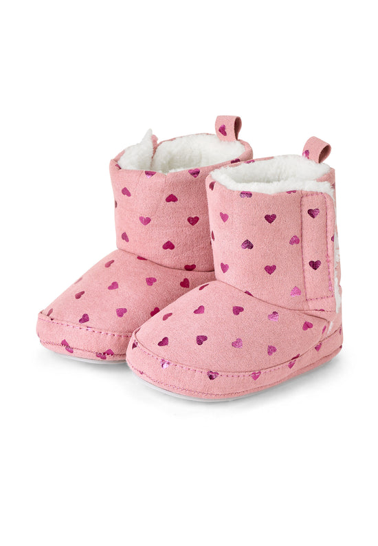 Sterntaler Baby-Stiefel aus gewebtem Velour mit Print Herzen