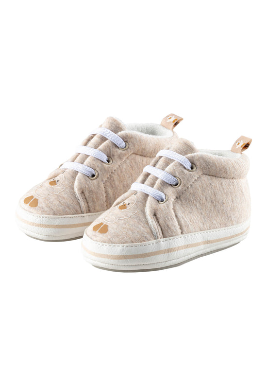 Sterntaler Babyschuh Edda aus Baumwollstoff und Kunstleder