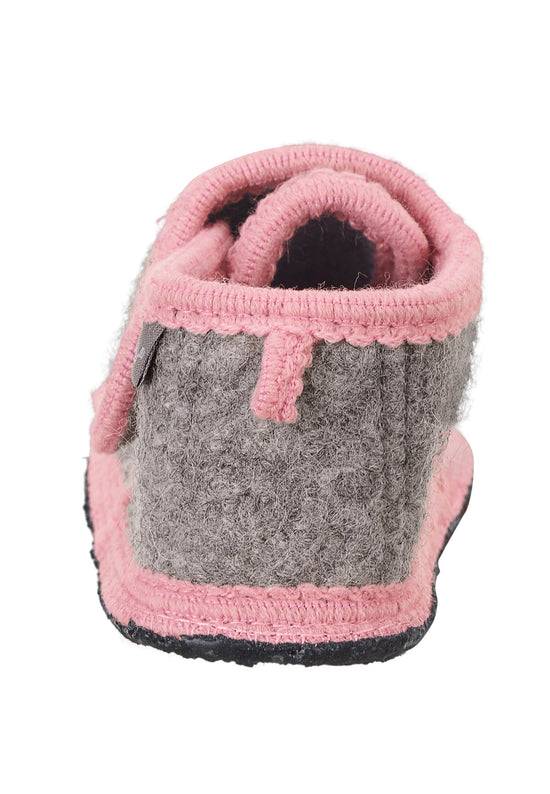 Sterntaler Hausschuhe aus Filz in Grau mit Einfassband Rosa Limitierter Zeitrabatt