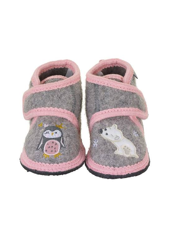 Sterntaler Hausschuhe Pinguin&Eisbär mit Klettverschluss,Grau Fabrik Onlineshop