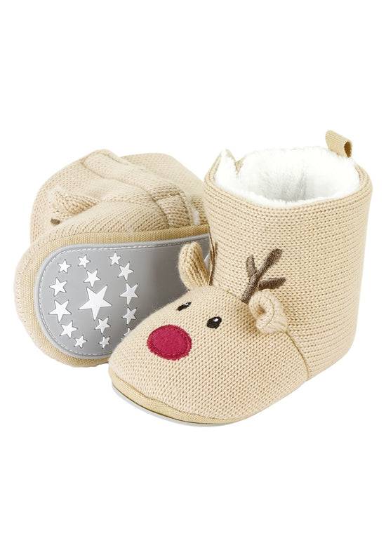 Sterntaler Babystiefel in Strickoptik mit Motiv Rentier