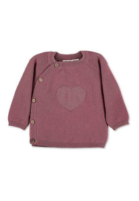 Sterntaler GOTS Strick-Jacke in Flieder oder Rosa mit Motiv