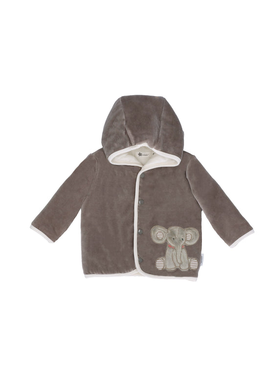 Sterntaler Kapuzen-Jacke aus Nicki, Motiv Elefant Eddy, Grau