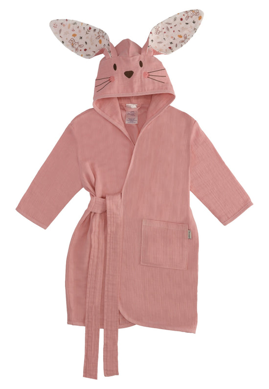 Sterntaler Bademantel mit Motiv Hase in rosa
