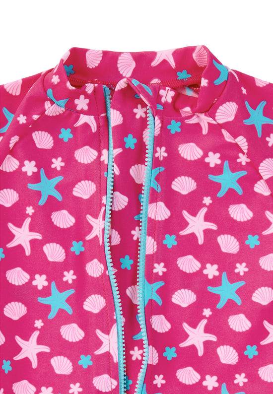Sterntaler Schwimmanzug in Magenta mit Seesternen, UV 50+ Begrenzt auf 3 Tage