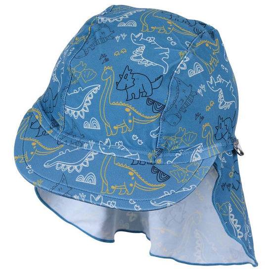 Sterntaler Schirmmütze mit Nackenschutz in blau mit Dinos