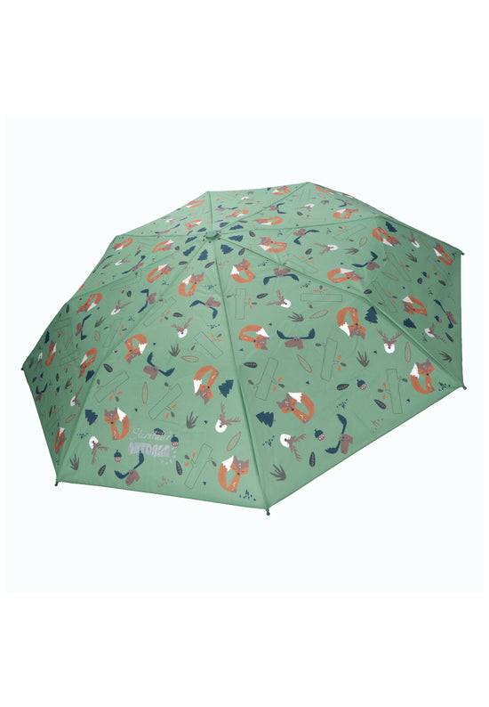 Sterntaler Taschenschirm Waldtiere in Grün