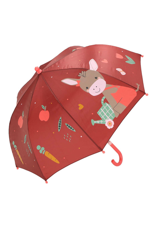 Sterntaler Kinder Regenschirm Esel Emmily in Dunkelrot