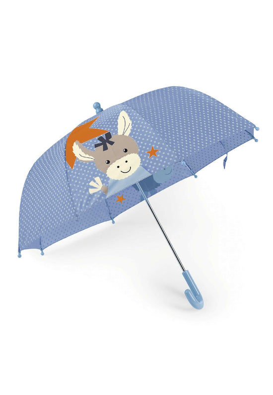 Sterntaler Kinder Regenschirm Esel Emmi Blau, Grau und Orange