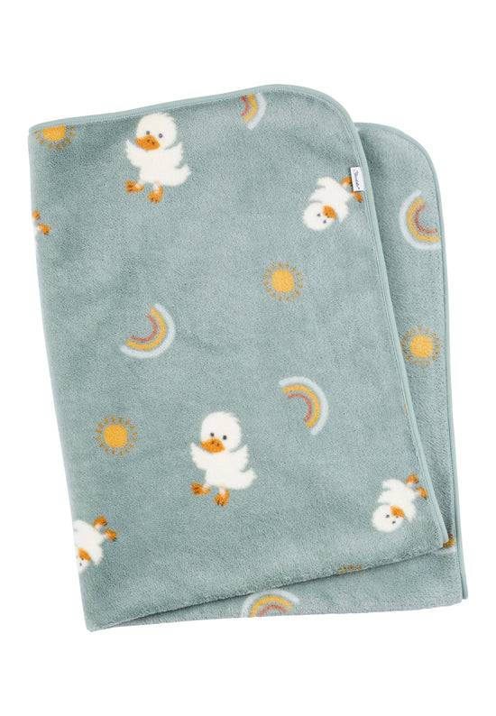 Sterntaler Babydecke mit Motiv Ente Edda in steingrün