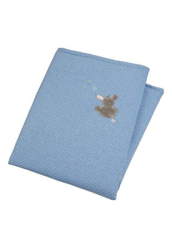 Sterntaler Schmusedecke wattiert Esel Emmi in Blau, 75x100cm Großer Ausverkauf