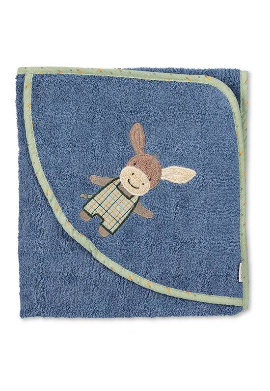 Sterntaler Badetuch 100x100 Esel Emmilius in Mittelblau
