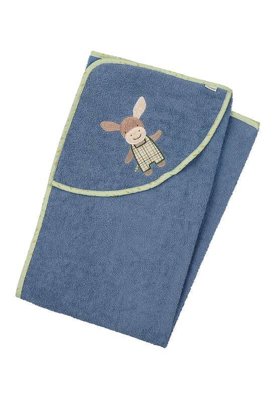 Sterntaler Badetuch 100x100 Esel Emmilius in Mittelblau Bestseller