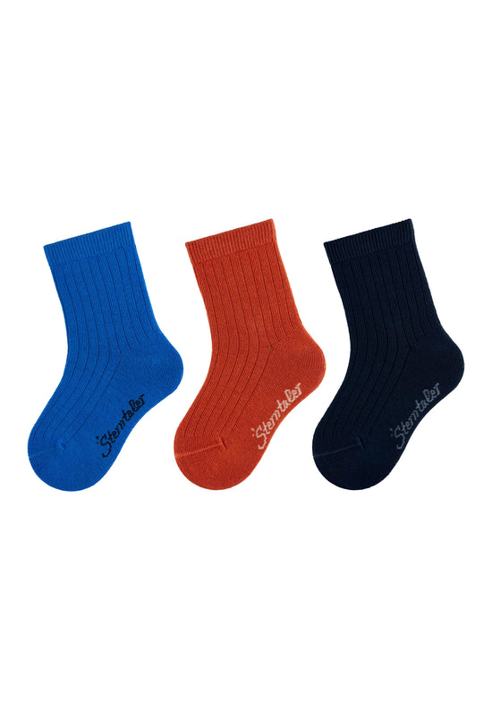 Sterntaler 3er Pack Baumwoll-Socken mit Rippenmuster