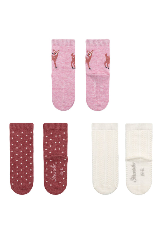 Sterntaler 3er Pack Baumwollsocken mit Rehkitz-Motiv Schlussverkauf