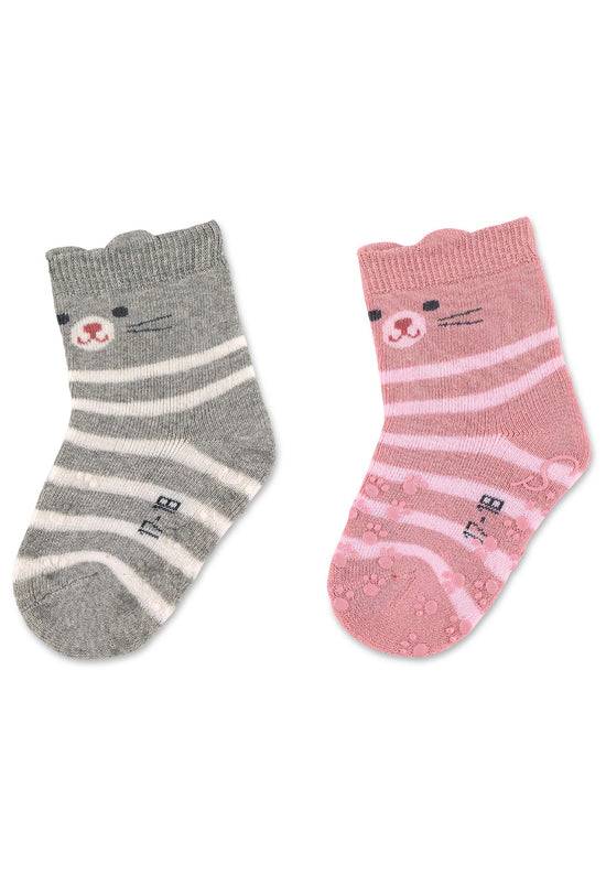 Sterntaler ABS-Krabbelsocken 2er-Pack Katze mit 3D-Ohren