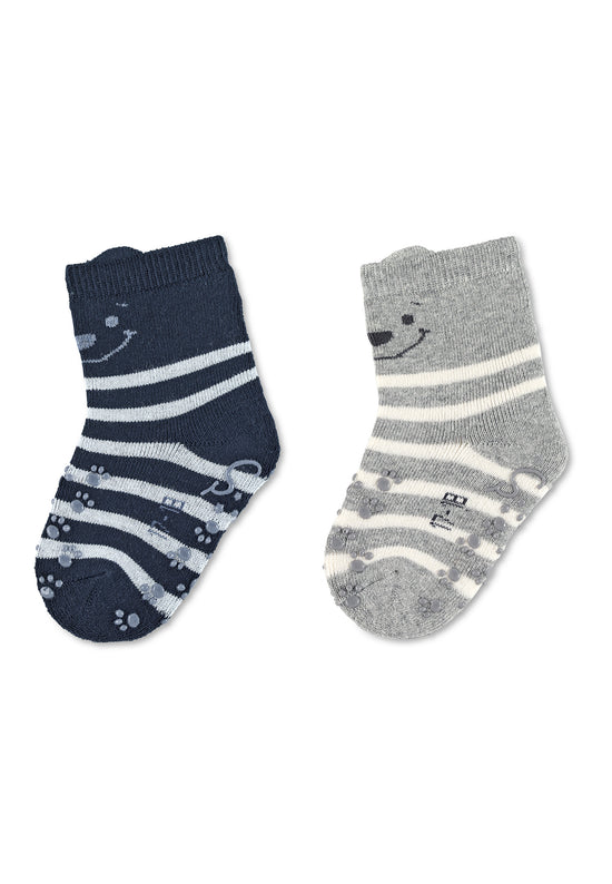 Sterntaler ABS-Krabbelsocken 2er-Pack Bär mit 3D-Ohren